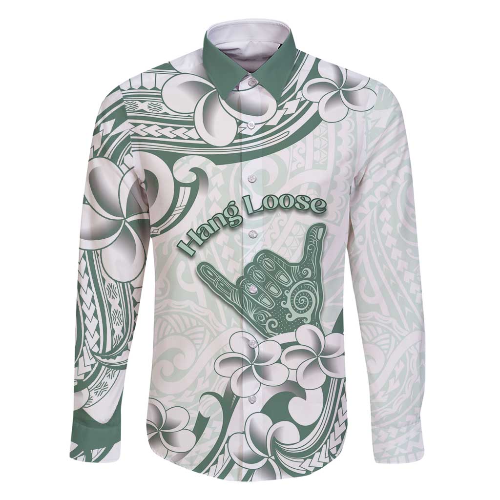 Aloha Hawaii Shaka Family Matching Off Shoulder Maxi Dress and Hawaiian Shirt Hang Loose Mint Version - Polynesian Pride