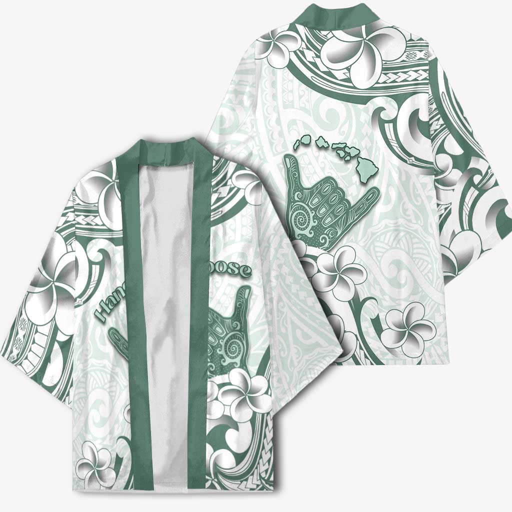 Aloha Hawaii Shaka Kimono Hang Loose Mint Version - Polynesian Pride