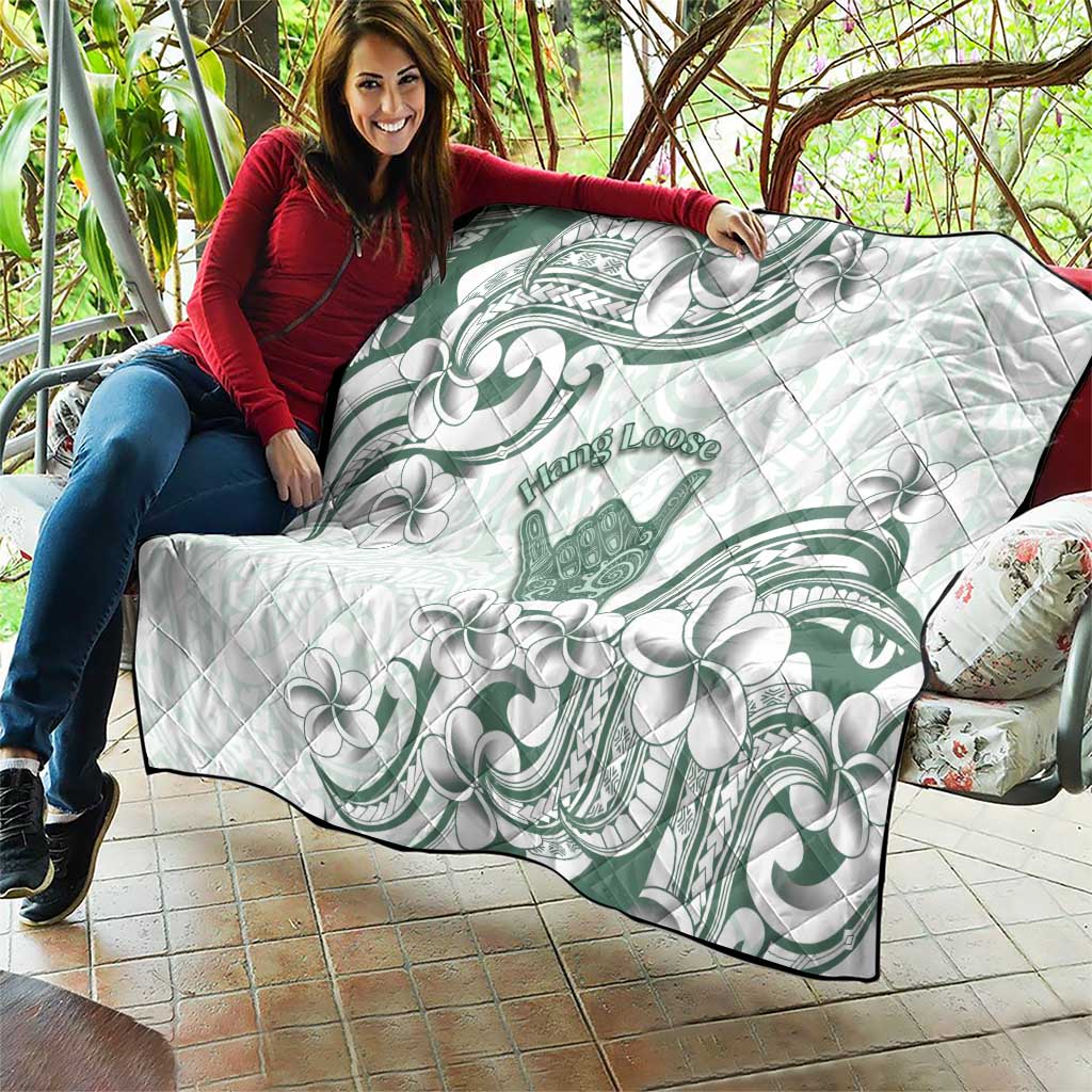 Aloha Hawaii Shaka Quilt Hang Loose Mint Version - Polynesian Pride