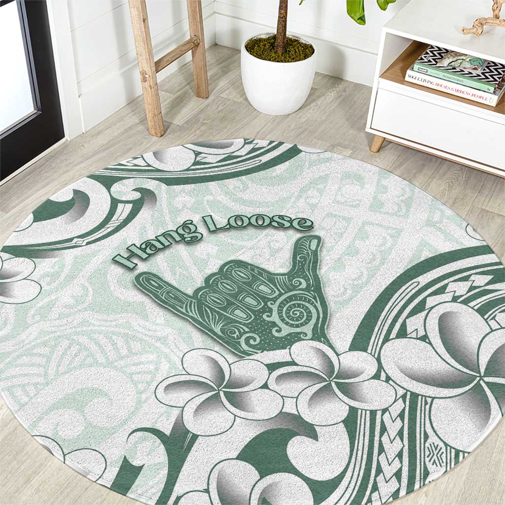 Aloha Hawaii Shaka Round Carpet Hang Loose Mint Version - Polynesian Pride