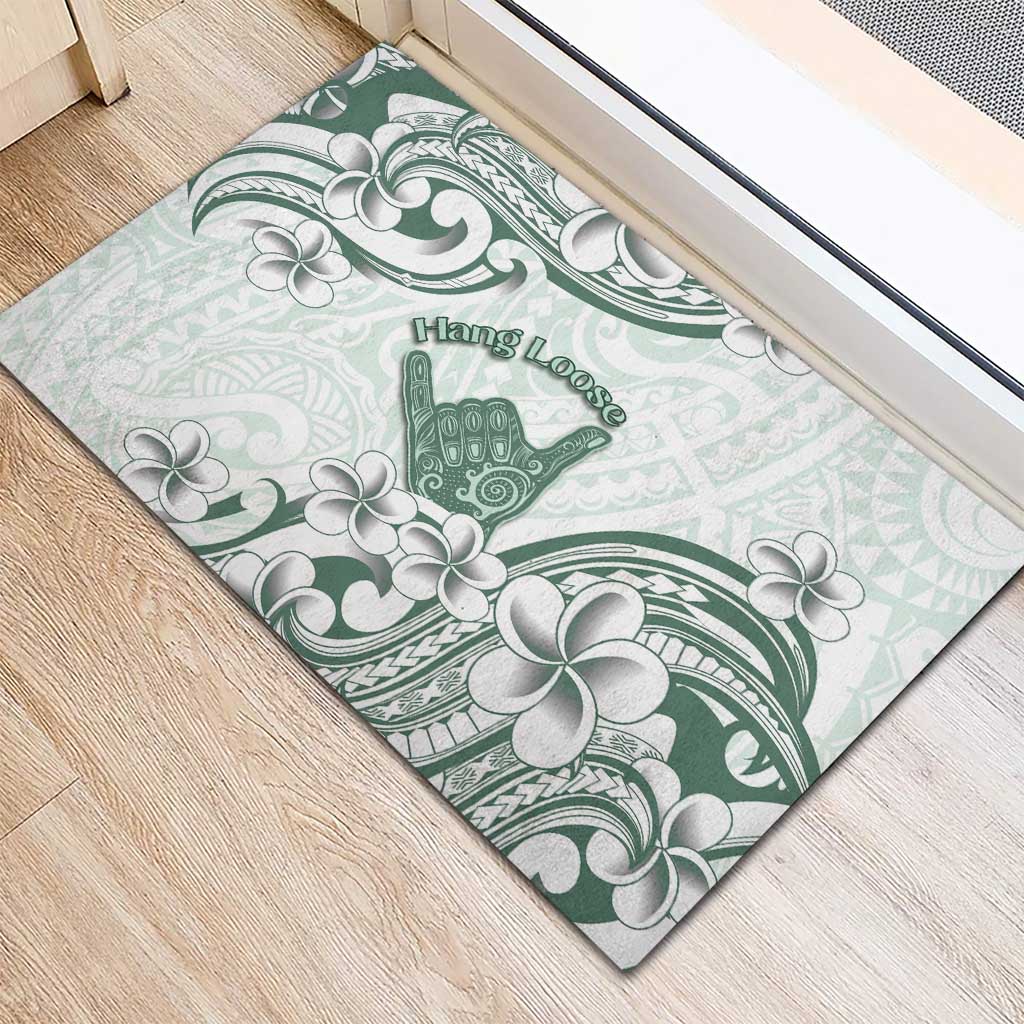 Aloha Hawaii Shaka Rubber Doormat Hang Loose Mint Version - Polynesian Pride