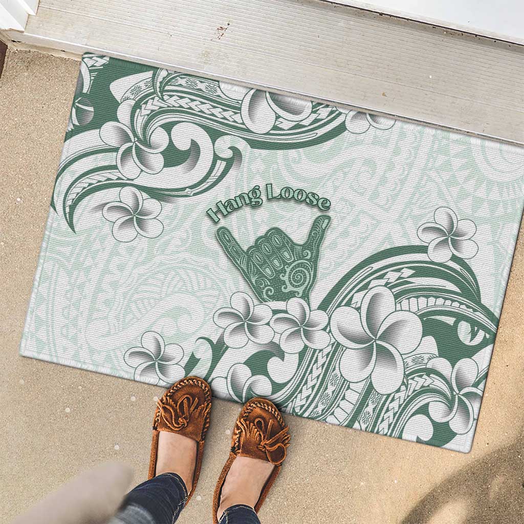 Aloha Hawaii Shaka Rubber Doormat Hang Loose Mint Version - Polynesian Pride