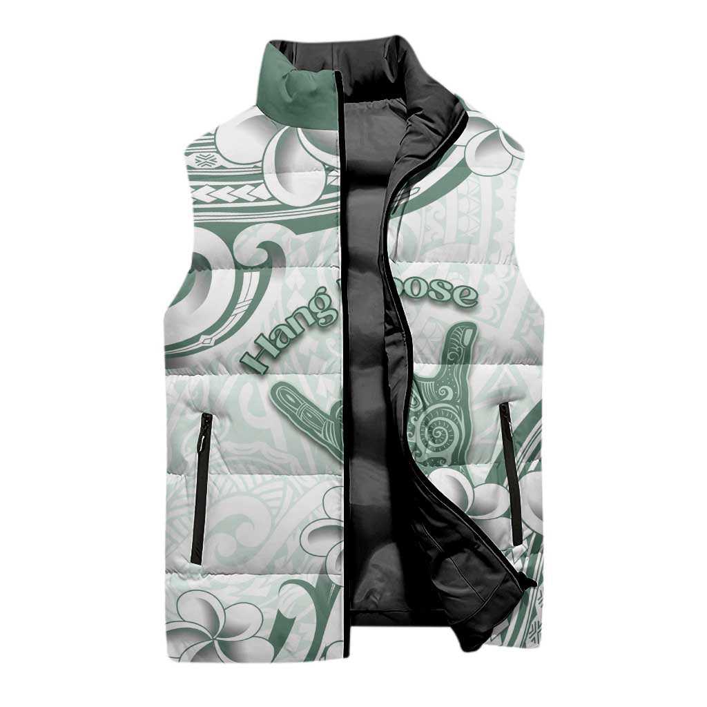 Aloha Hawaii Shaka Sleeveless Puffer Jacket Hang Loose Mint Version - Polynesian Pride