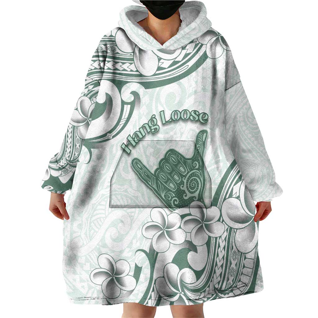 Aloha Hawaii Shaka Wearable Blanket Hoodie Hang Loose Mint Version - Polynesian Pride