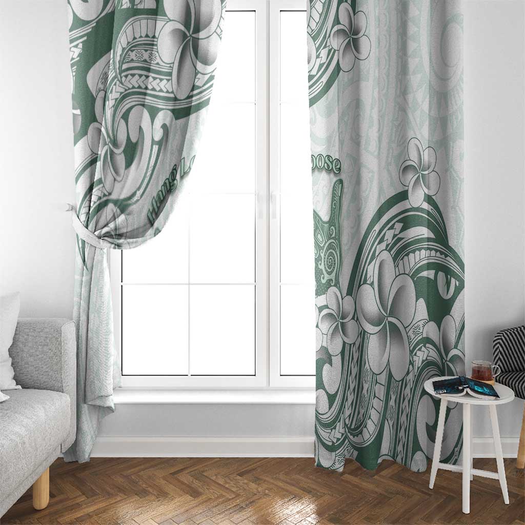 Aloha Hawaii Shaka Window Curtain Hang Loose Mint Version - Polynesian Pride