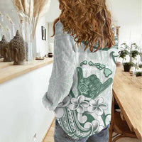 Aloha Hawaii Shaka Women Casual Shirt Hang Loose Mint Version - Polynesian Pride