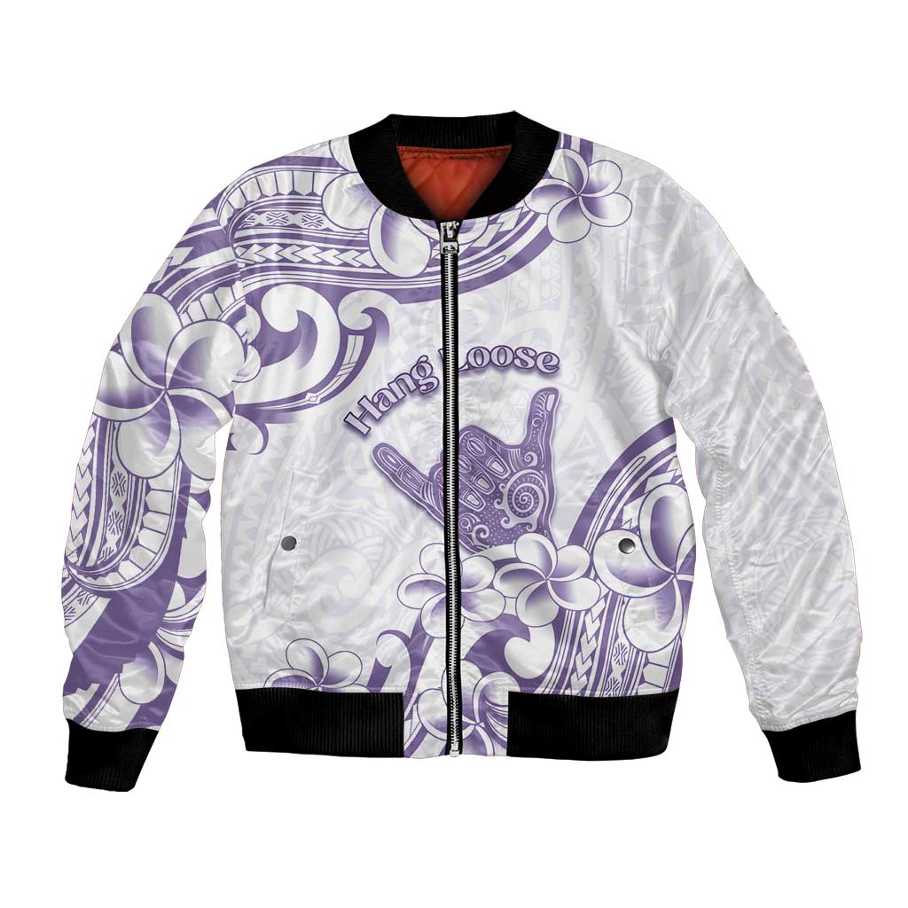Aloha Hawaii Shaka Bomber Jacket Hang Loose Purple Version - Polynesian Pride
