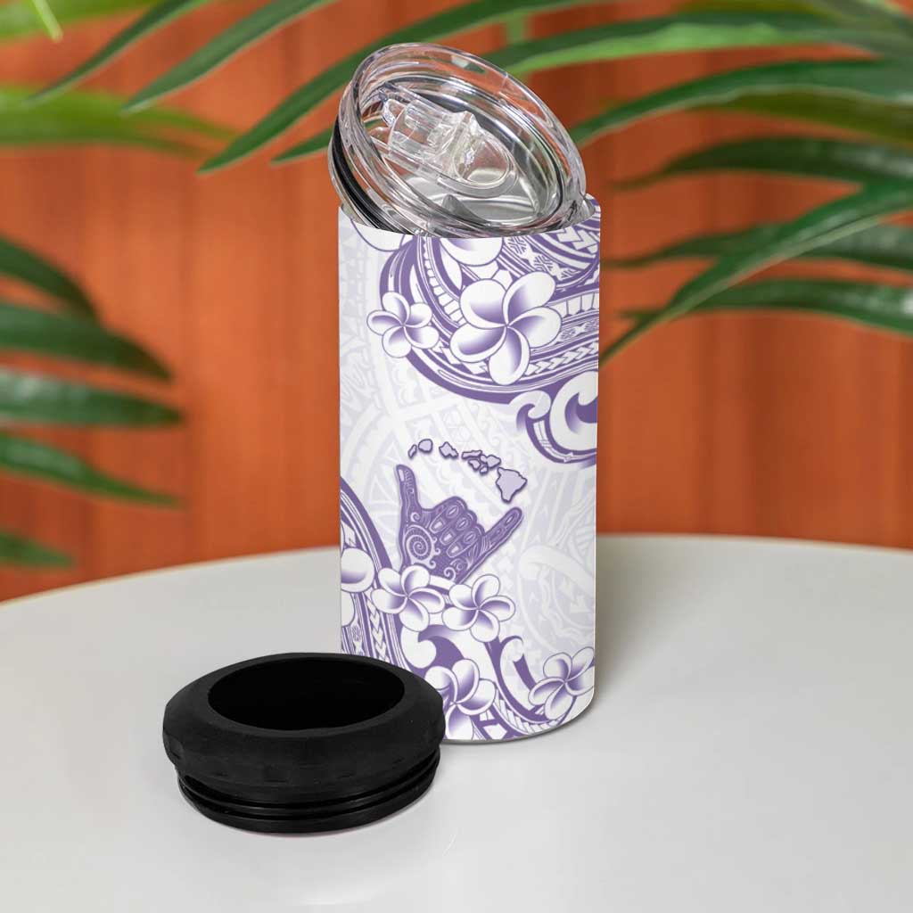 Aloha Hawaii Shaka 4 in 1 Can Cooler Tumbler Hang Loose Purple Version - Polynesian Pride