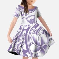 Aloha Hawaii Shaka Family Matching Long Sleeve Bodycon Dress and Hawaiian Shirt Hang Loose Purple Version - Polynesian Pride