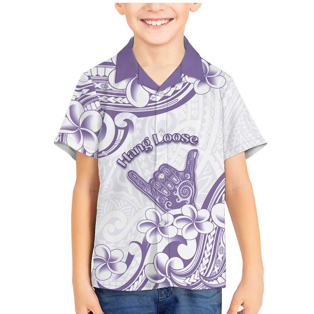 Aloha Hawaii Shaka Family Matching Mermaid Dress and Hawaiian Shirt Hang Loose Purple Version - Polynesian Pride