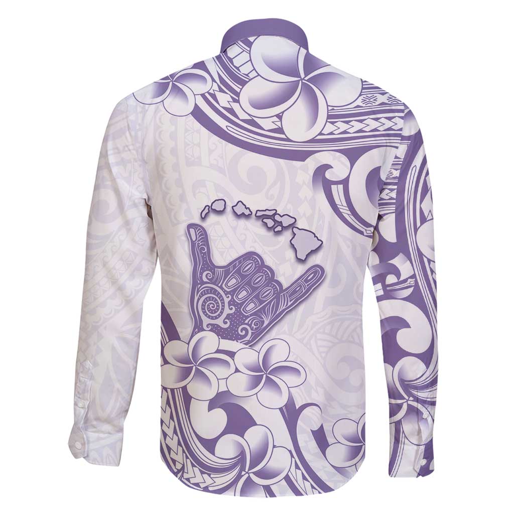 Aloha Hawaii Shaka Family Matching Off Shoulder Maxi Dress and Hawaiian Shirt Hang Loose Purple Version - Polynesian Pride
