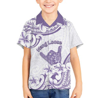 Aloha Hawaii Shaka Family Matching Puletasi and Hawaiian Shirt Hang Loose Purple Version - Polynesian Pride