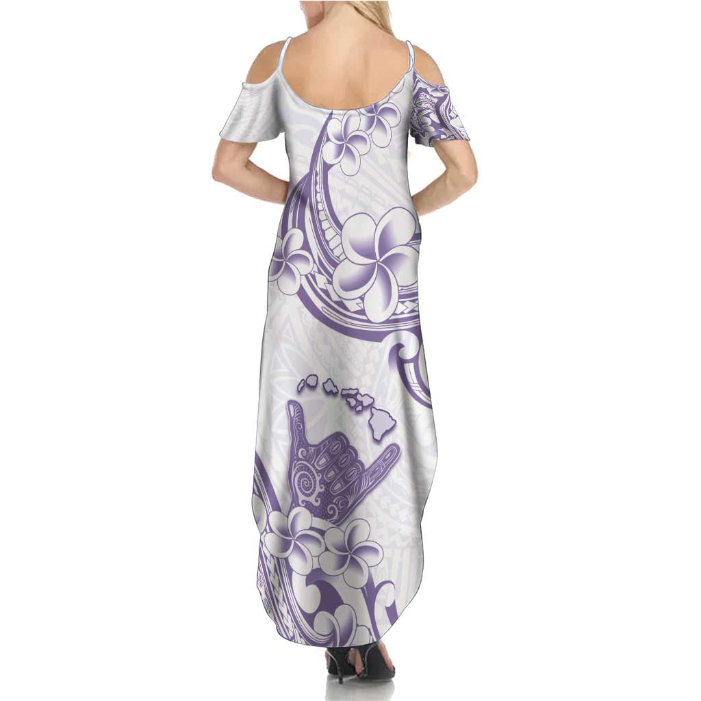 Aloha Hawaii Shaka Family Matching Summer Maxi Dress and Hawaiian Shirt Hang Loose Purple Version - Polynesian Pride