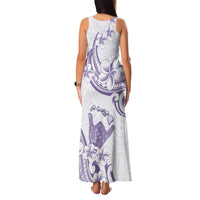 Aloha Hawaii Shaka Family Matching Tank Maxi Dress and Hawaiian Shirt Hang Loose Purple Version - Polynesian Pride