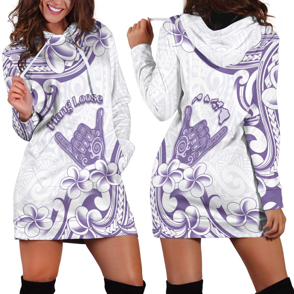Aloha Hawaii Shaka Hoodie Dress Hang Loose Purple Version - Polynesian Pride