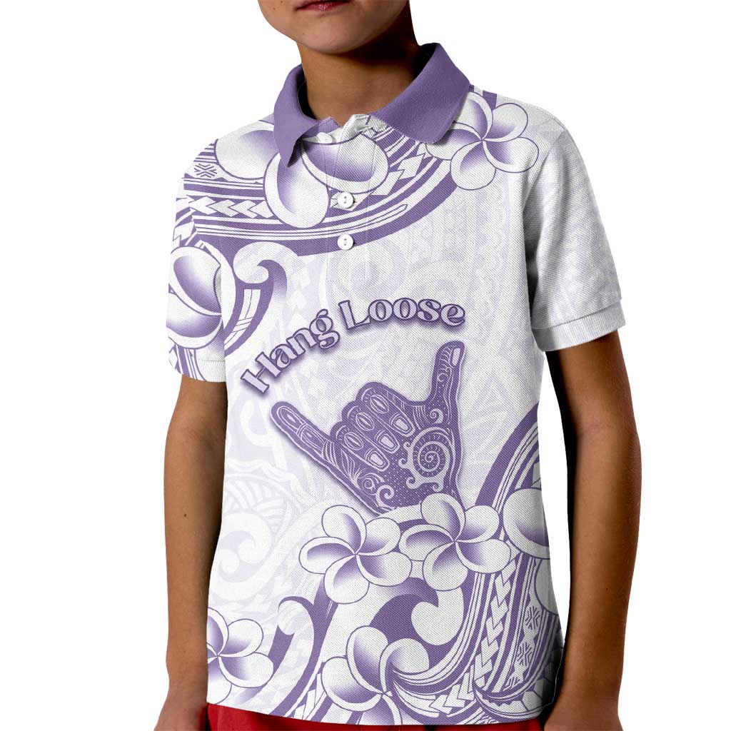 Aloha Hawaii Shaka Kid Polo Shirt Hang Loose Purple Version - Polynesian Pride