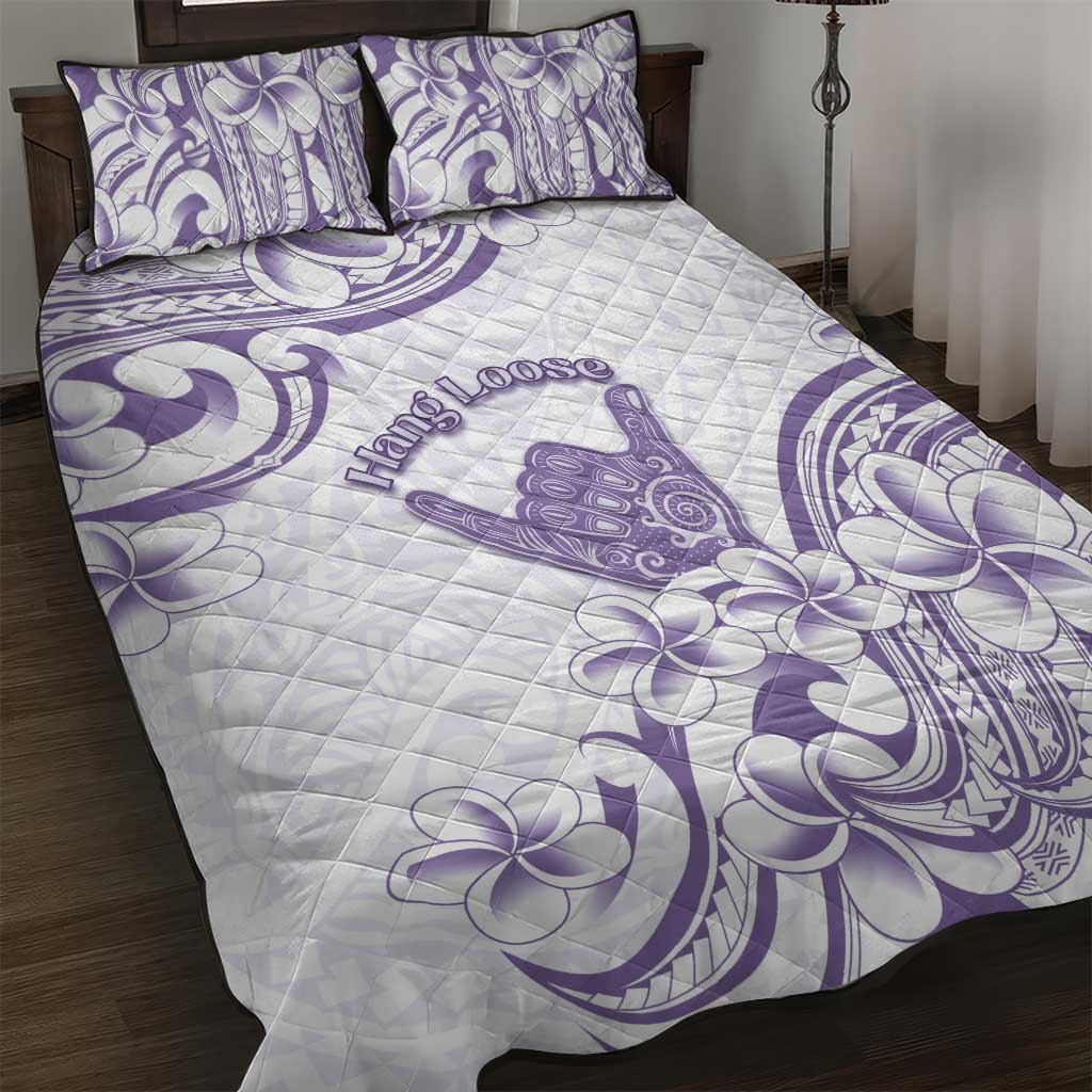 Aloha Hawaii Shaka Quilt Bed Set Hang Loose Purple Version - Polynesian Pride
