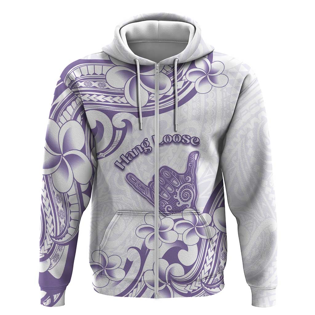 Aloha Hawaii Shaka Zip Hoodie Hang Loose Purple Version - Polynesian Pride