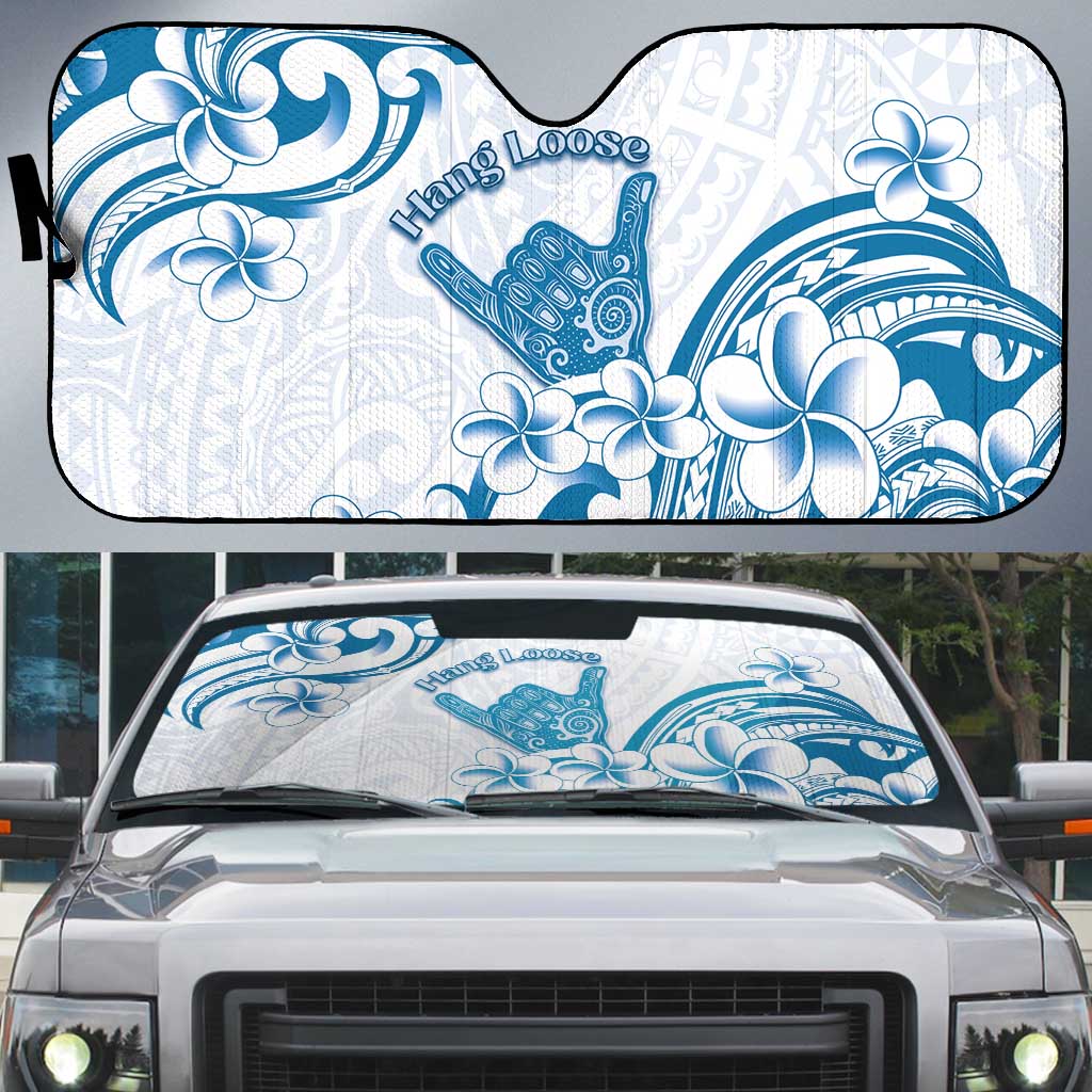 Aloha Hawaii Shaka Auto Sun Shade Hang Loose Blue Version - Polynesian Pride