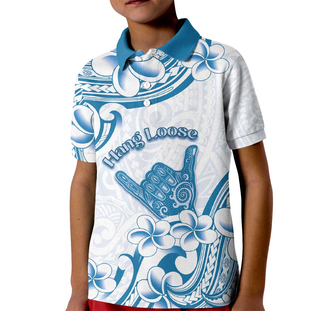 Aloha Hawaii Shaka Kid Polo Shirt Hang Loose Blue Version - Polynesian Pride