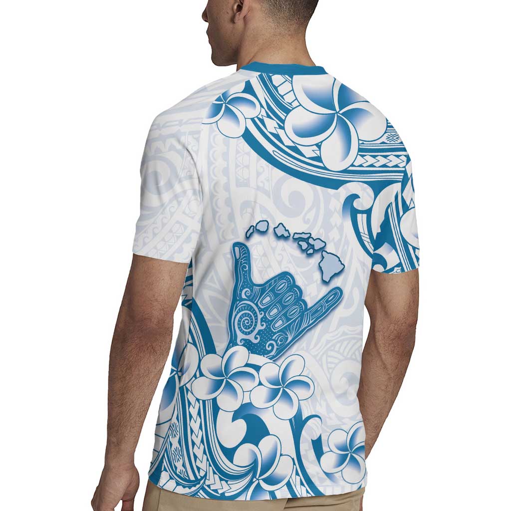 Aloha Hawaii Shaka Rugby Jersey Hang Loose Blue Version - Polynesian Pride