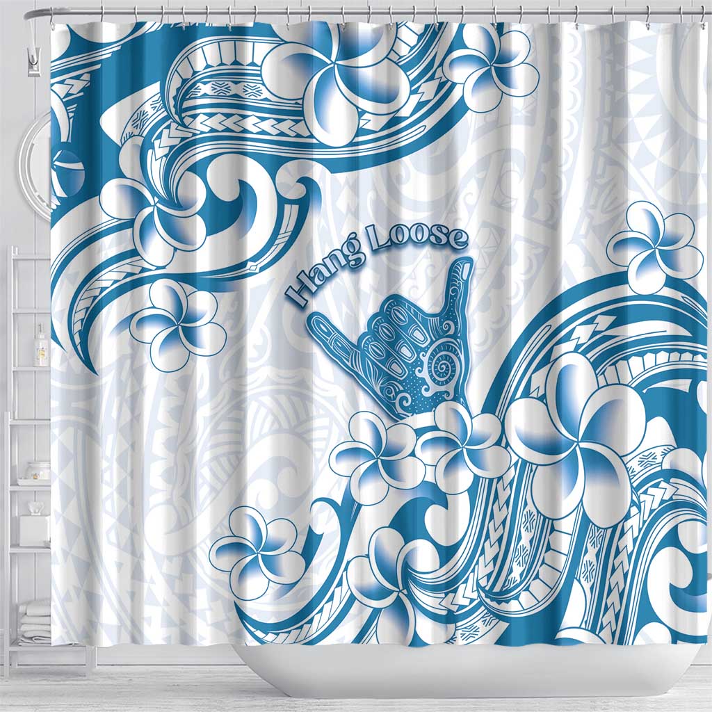 Aloha Hawaii Shaka Shower Curtain Hang Loose Blue Version - Polynesian Pride