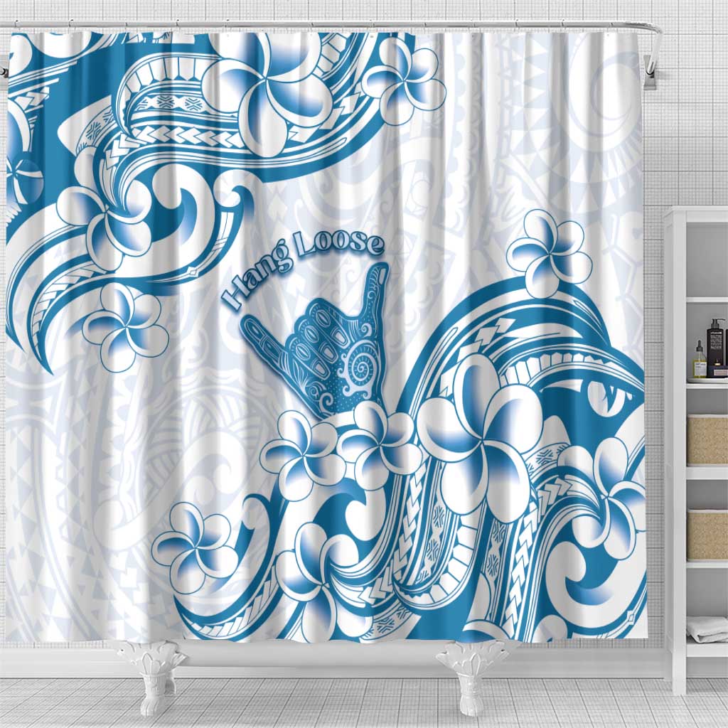 Aloha Hawaii Shaka Shower Curtain Hang Loose Blue Version - Polynesian Pride