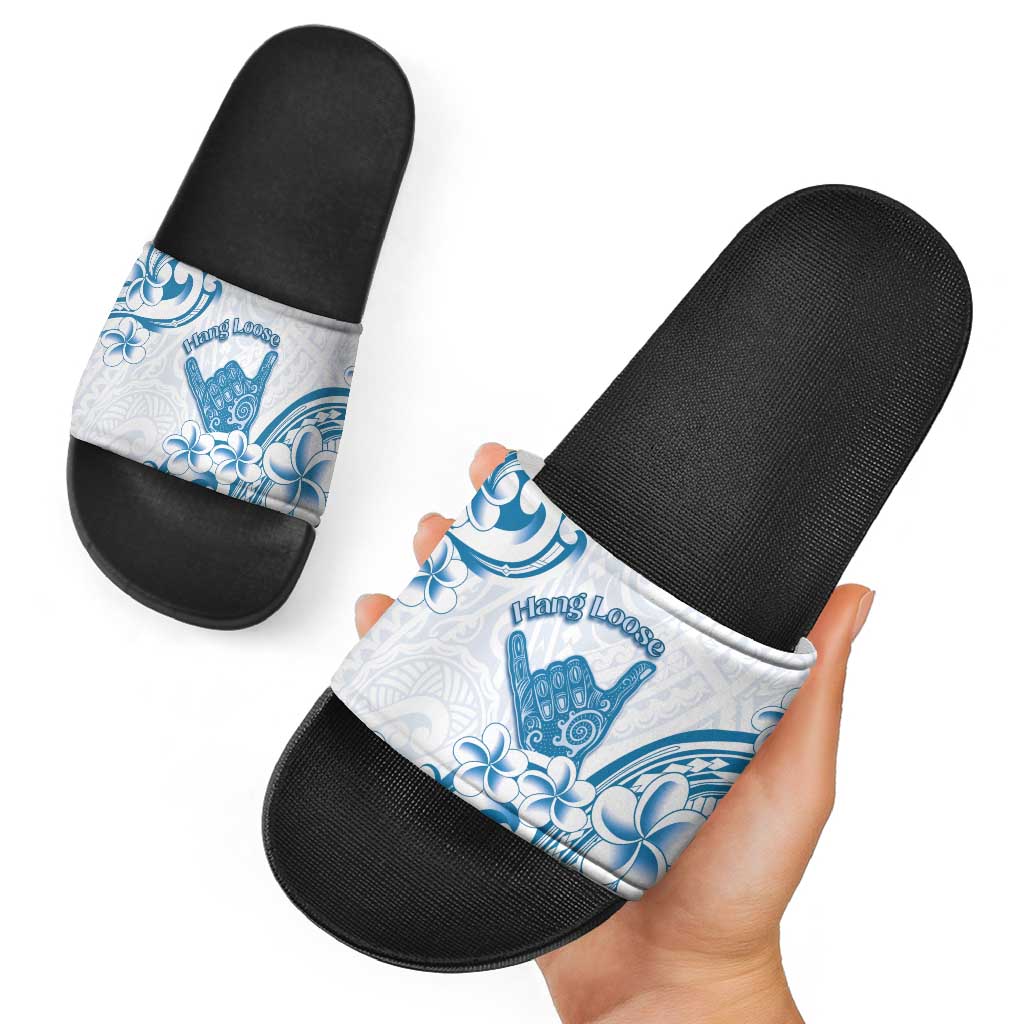 Aloha Hawaii Shaka Slide Sandals Hang Loose Blue Version - Polynesian Pride