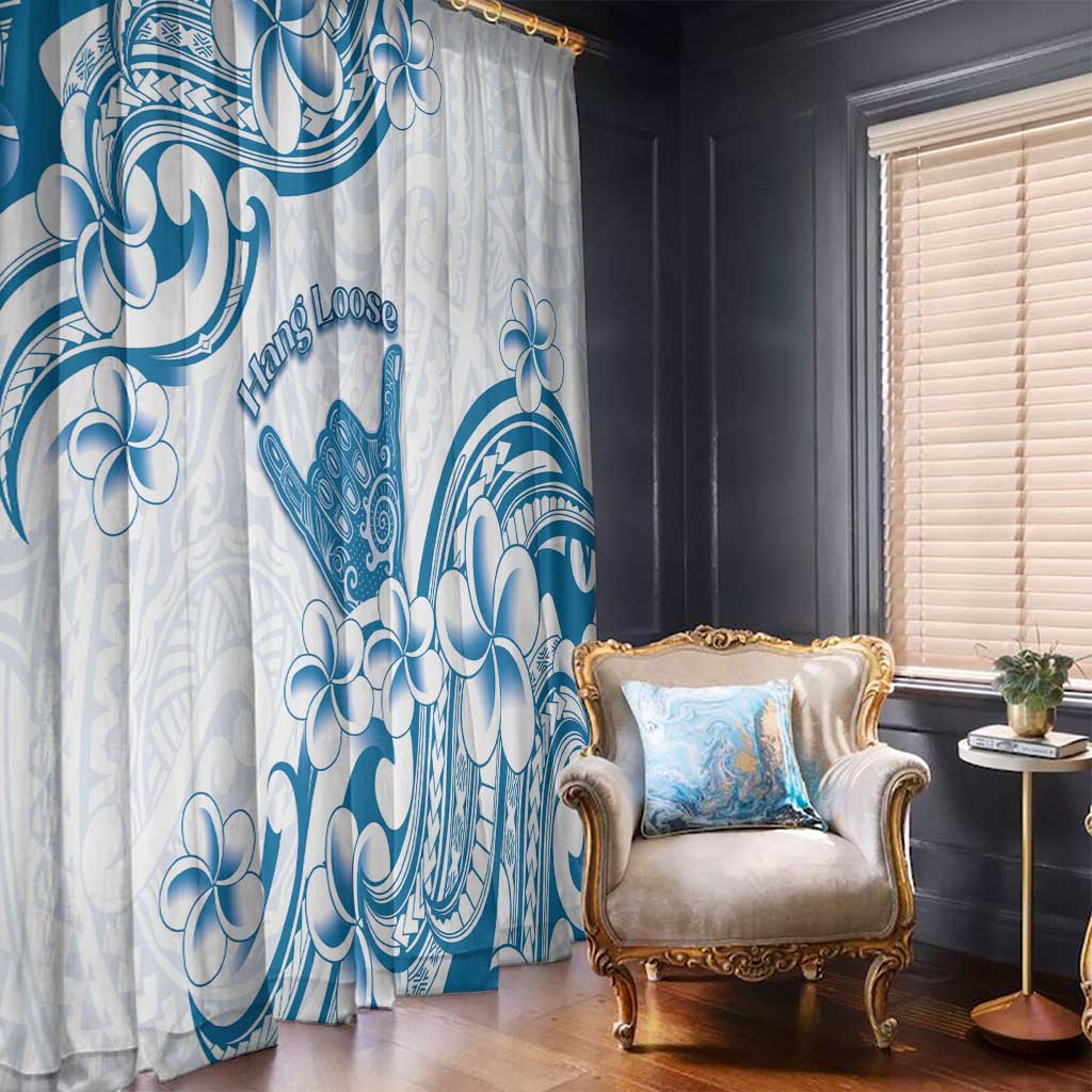 Aloha Hawaii Shaka Window Curtain Hang Loose Blue Version - Polynesian Pride