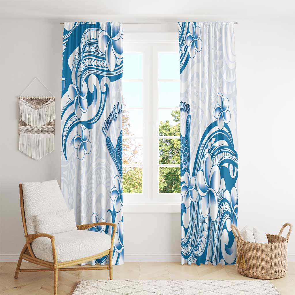Aloha Hawaii Shaka Window Curtain Hang Loose Blue Version - Polynesian Pride