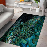 New Zealand Dart Area Rug Maori Fern With Paua Shell - Polynesian Pride