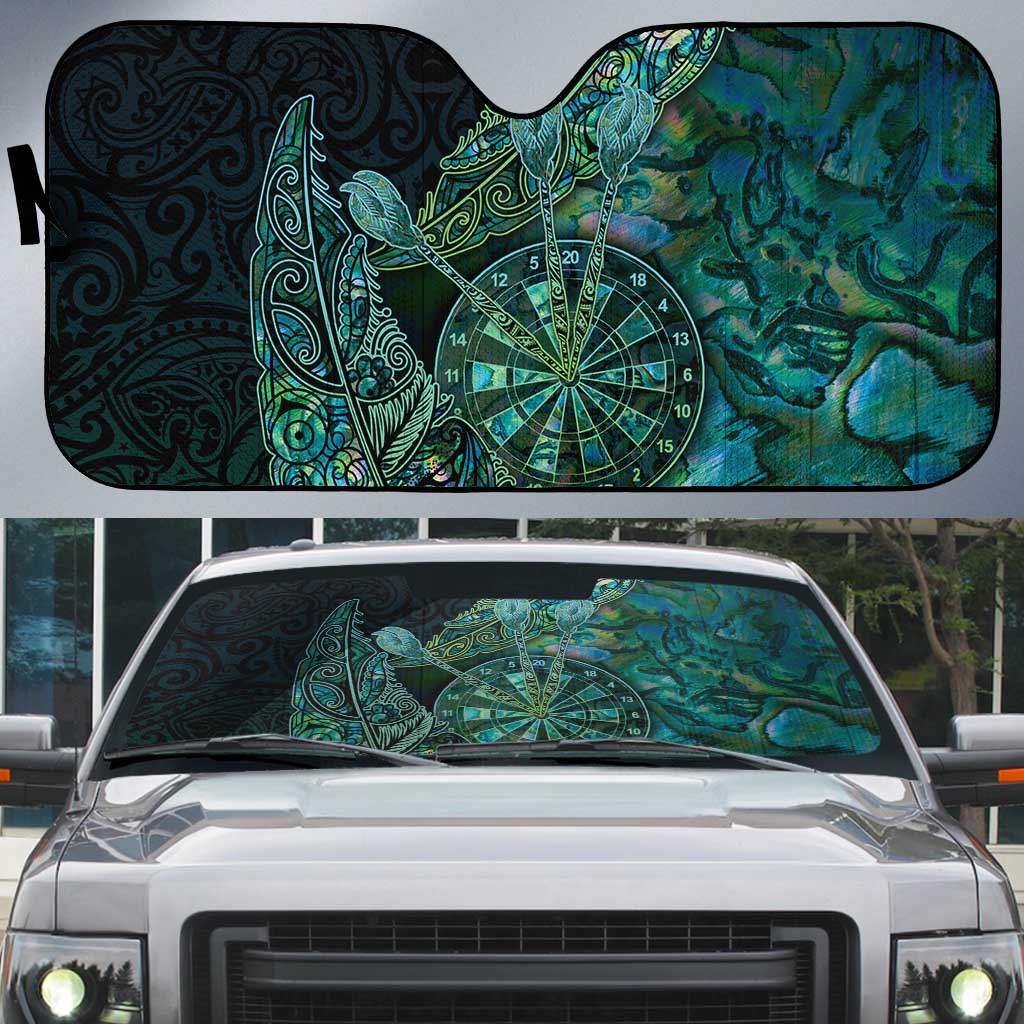 New Zealand Dart Auto Sun Shade Maori Fern With Paua Shell - Polynesian Pride