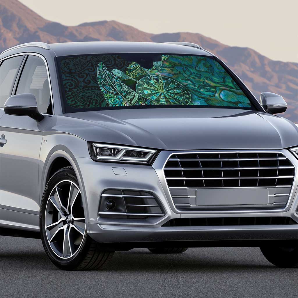 New Zealand Dart Auto Sun Shade Maori Fern With Paua Shell - Polynesian Pride