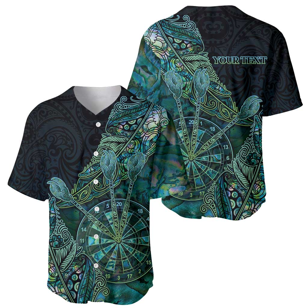 Personalised New Zealand Dart Baseball Jersey Maori Fern With Paua Shell - Polynesian Pride