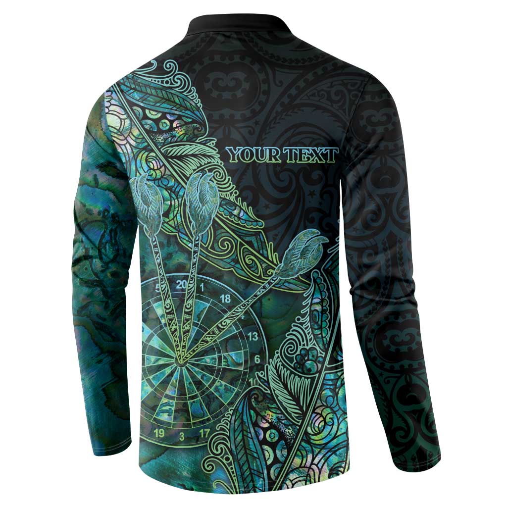 Personalised New Zealand Dart Button Sweatshirt Maori Fern With Paua Shell - Polynesian Pride