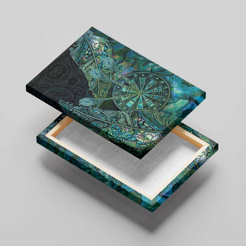 New Zealand Dart Canvas Wall Art Maori Fern With Paua Shell - Polynesian Pride