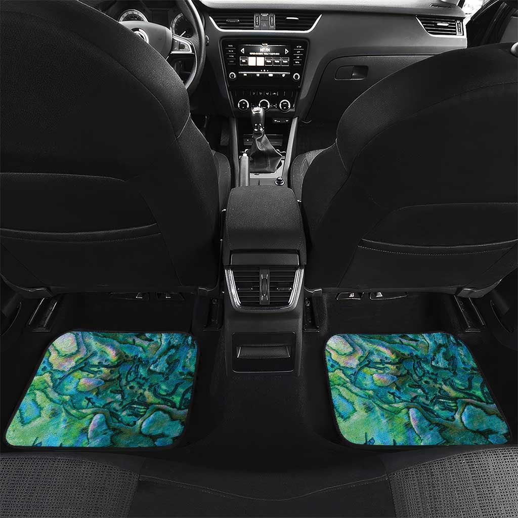 Personalised New Zealand Dart Car Mats Maori Fern With Paua Shell - Polynesian Pride
