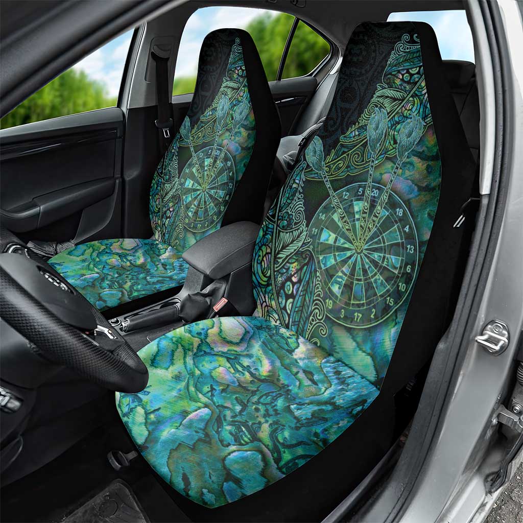 New Zealand Dart Car Seat Cover Maori Fern With Paua Shell - Polynesian Pride