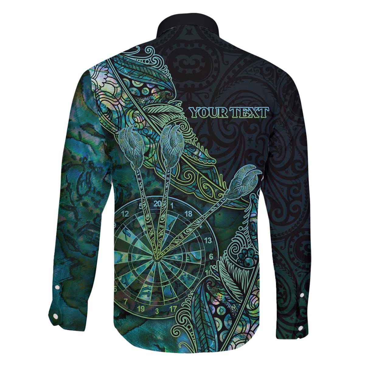 Personalised New Zealand Dart Family Matching Off The Shoulder Long Sleeve Dress and Hawaiian Shirt Maori Fern With Paua Shell - Polynesian Pride