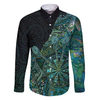 Personalised New Zealand Dart Family Matching Puletasi and Hawaiian Shirt Maori Fern With Paua Shell - Polynesian Pride