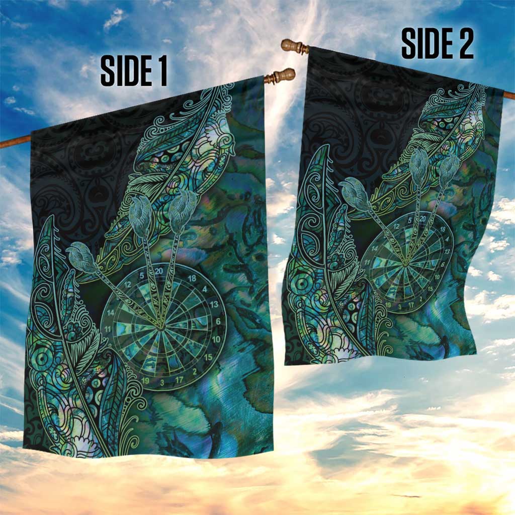 New Zealand Dart Garden Flag Maori Fern With Paua Shell - Polynesian Pride