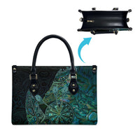 New Zealand Dart Leather Bag Maori Fern With Paua Shell - Polynesian Pride