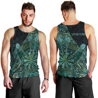 Personalised New Zealand Dart Men Tank Top Maori Fern With Paua Shell - Polynesian Pride