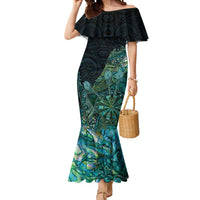 Personalised New Zealand Dart Mermaid Dress Maori Fern With Paua Shell - Polynesian Pride
