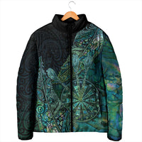 Personalised New Zealand Dart Padded Jacket Maori Fern With Paua Shell - Polynesian Pride