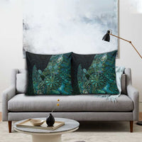 New Zealand Dart Pillow Cover Maori Fern With Paua Shell - Polynesian Pride