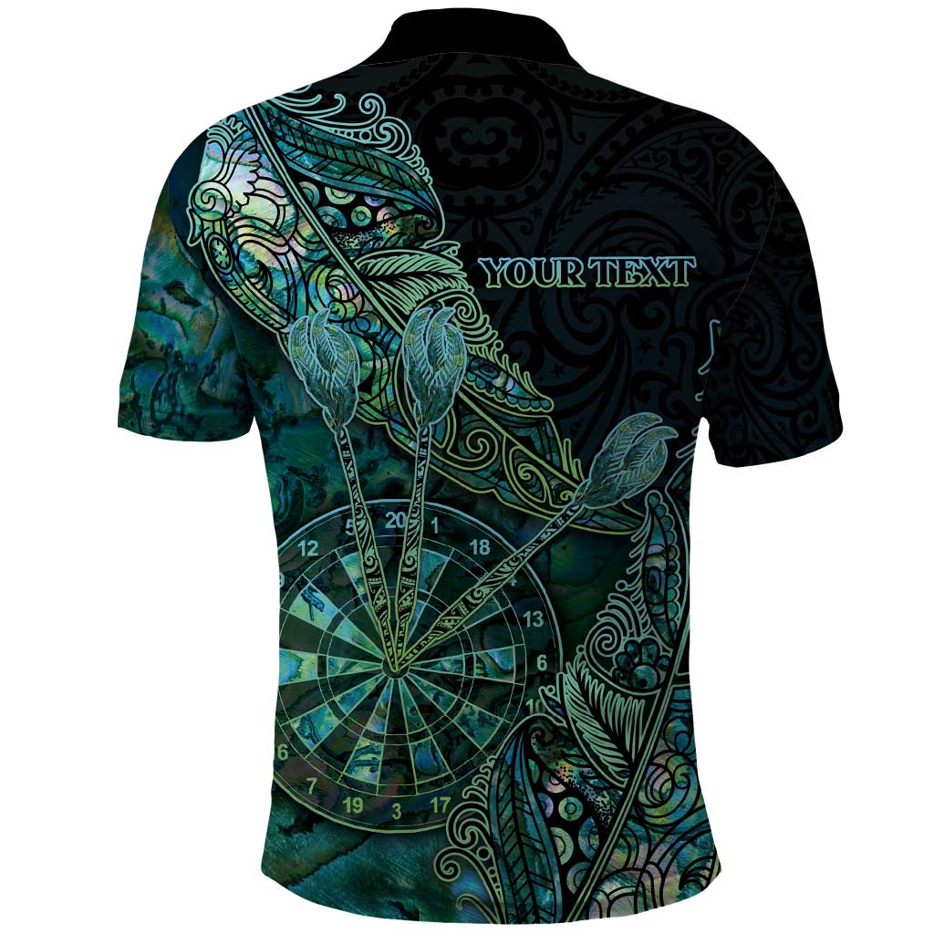 Personalised New Zealand Dart Polo Shirt Maori Fern With Paua Shell DT05 - Polynesian Pride
