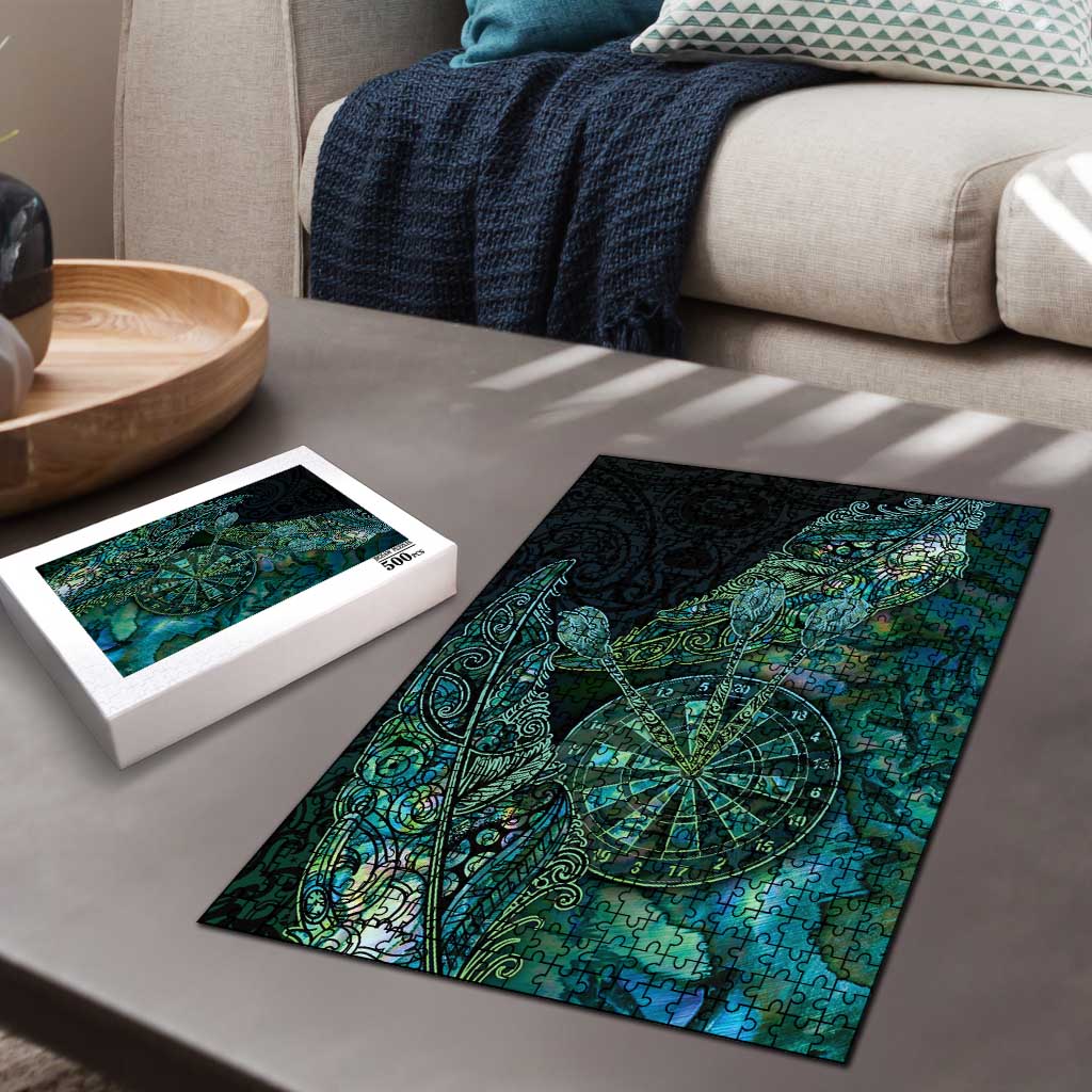 New Zealand Dart Puzzle Maori Fern With Paua Shell - Polynesian Pride