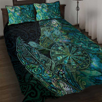New Zealand Dart Quilt Bed Set Maori Fern With Paua Shell - Polynesian Pride