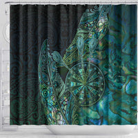 New Zealand Dart Shower Curtain Maori Fern With Paua Shell - Polynesian Pride